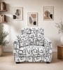 Orion Abstract Linear 1 Seater Sofa In White And Black Colour
