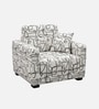 Orion Abstract Linear 1 Seater Sofa In White And Black Colour