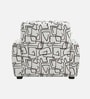 Orion Abstract Linear 1 Seater Sofa In White And Black Colour