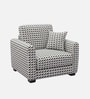 Orion Classic Houndstooth 1 Seater Sofa In White And Black Colour