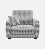 Orion Classic Houndstooth 1 Seater Sofa In White And Black Colour