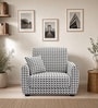 Orion Classic Houndstooth 1 Seater Sofa In White And Black Colour