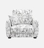 Orion Modern Muse 1 Seater Sofa In White And Black Colour
