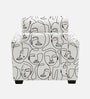 Orion Modern Muse 1 Seater Sofa In White And Black Colour