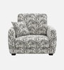 Orion Safari Sketch 1 Seater Sofa In White And Black Colour