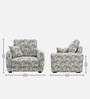 Orion Safari Sketch 1 Seater Sofa In White And Black Colour