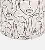  Regent Modern Muse Polyester Fabric Ottoman In Abstract Line Art Design