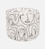  Regent Modern Muse Polyester Fabric Ottoman In Abstract Line Art Design