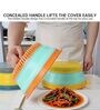 Silicone Collapsible Fruit Basket & Food Cover | Foldable Vegetable Washing Bucket & Strainer | Round Fly-Proof Meal Protector | Space Saving Kitchen Storage Basket Organizer