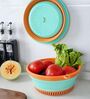 Silicone Collapsible Fruit Basket & Food Cover | Foldable Vegetable Washing Bucket & Strainer | Round Fly-Proof Meal Protector | Space Saving Kitchen Storage Basket Organizer
