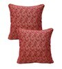 Maroon Traditional Silk 16 x 16 Inches Cushion Covers (Set of 2)