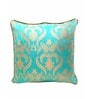 Green & Golden Traditional Silk 16 x 16 Inches Cushion Covers (Set of 2)