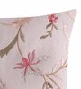 Beige Floral Blended Linen 16 x 16 Inches Embroidered Cushion Covers (Set of 2)