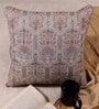 Beige Traditional Chanderi Silk 16 x 16 Inches Embroidered Cushion Covers (Set of 2)