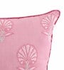 Pink Traditional Chanderi Silk 16 x 16 Inches Embroidered Cushion Covers (Set of 2)