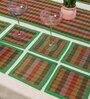 Green Bamboo Striped 13 PcsTable Linen Set