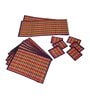 Brown Multicolour Bamboo Striped 13 PcsTable Linen Set