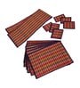 Brown Multicolour Bamboo Striped 13 PcsTable Linen Set