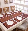 Brown Multicolour Bamboo Striped 13 PcsTable Linen Set