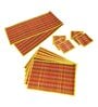 Yellow Multicolour Bamboo Striped 13 PcsTable Linen Set