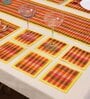 Yellow Multicolour Bamboo Striped 13 PcsTable Linen Set
