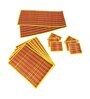 Yellow Multicolour Bamboo Striped 13 PcsTable Linen Set