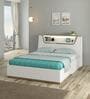 Silvarra King Size Bed With Usb Port Led Headboard & Hydraulic Storage In High Gloss White Finish