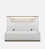 Silvarra Queen Size Bed With Usb Port Led Headboard & Hydraulic Storage In White Gloss Finish