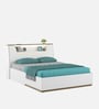 Silvarra Queen Size Bed With Usb Port Led Headboard & Hydraulic Storage In White Gloss Finish