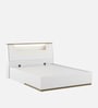 Silvarra Queen Size Bed With Usb Port Led Headboard & Hydraulic Storage In White Gloss Finish