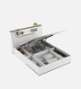 Silvarra Queen Size Bed With Usb Port Led Headboard & Hydraulic Storage In White Gloss Finish