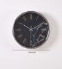 Grey Metal Silver Wall Clock