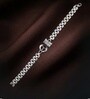 Silver & Brown Mahadev Rudraksh Silver Finish Chain Bracelet Rakhi