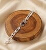 Silver & Brown Mahadev Rudraksh Silver Finish Chain Bracelet Rakhi