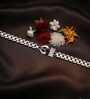 Silver & Brown Mahadev Rudraksh Silver Finish Chain Bracelet Rakhi