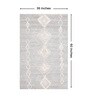 Silver & Cream Abstract Polyester 3 x 5 Feet Machine Made Carpet