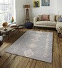 Silver & Cream Abstract Polyester 3 x 5 Feet Machine Made Carpet