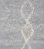 Silver & Cream Abstract Polyester 3 x 5 Feet Machine Made Carpet