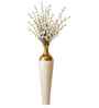 Silver & Gold Hammered Bottle Vase, Handcrafted Metal Flower Vase for HomeDecor