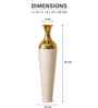Silver & Gold Hammered Bottle Vase, Handcrafted Metal Flower Vase for HomeDecor