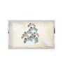 Silver & Multicolour MDF Wood New Flower (Set of 3) Serving Tray