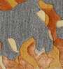 Silver & Orange Abstract Wool And Viscose 4 ft x 6 ft Hand tufted Carpet