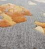 Silver & Orange Abstract Wool And Viscose 4 ft x 6 ft Hand tufted Carpet