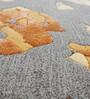 Silver & Orange Abstract Wool And Viscose 6 ft x 9 ft Hand tufted Carpet 