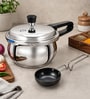 Stainless Steel Induction Base Pressure Cooker with Bakelite Handle and Outer Lid, 1.5 Litre
