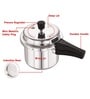 Silver 2 & 3 Ltrs with Common Lid  (Pack of 2) Combo Induction Base Outer Lid Aluminium Pressure Cooker