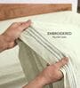 Silver 210 TC Cotton King Size Bedsheet with 2 Embroidered Pillow Covers
