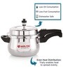 Silver 3 Ltrs Induction & Gas Stove Compatible Outer Lid Belly Triply Stainless Steel Pressure Cooker