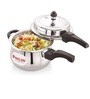 Silver 3 Ltrs Induction & Gas Stove Compatible Outer Lid Belly Triply Stainless Steel Pressure Cooker