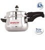 Silver 3 Ltrs Induction & Gas Stove Compatible Outer Lid Belly Triply Stainless Steel Pressure Cooker